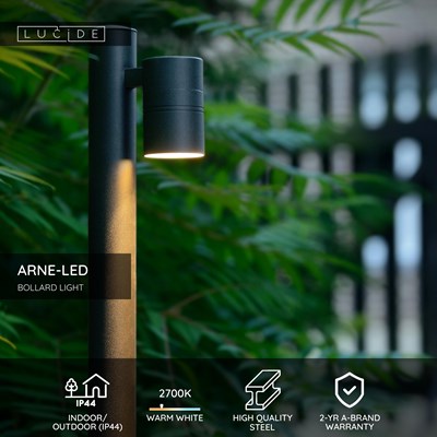 Lucide ARNE-LED - Bollard light - Ø 6,3 cm - LED - GU10 - 1x5W 2700K - IP44 - Black